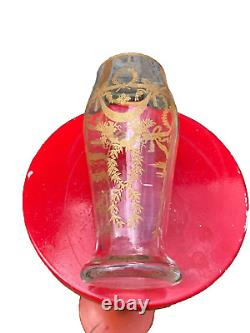 Baccarat Vase époque Napoleon III Style Louis XVI, XIXe Dorure, Verre Gravé