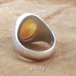 Bague chevalière Argent serti Camée coquille Profil féminin XIXe Napoéon III