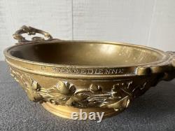 Barbedienne Coupe Signée Bronze Doré XIXe Napoléon III Décor Ciselé de Pampres