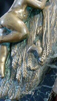Beau Bronze Ancien Sur Marbre France XIX Em Siecle J12