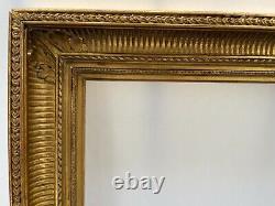 Beau cadre à canaux ancien bois doré feuille d'or format vue 22,4 x 30,4 cm XIXè