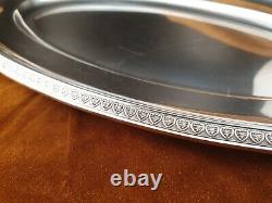 Beau plat de service ovale Christofle Métal argenté Napoléon III Palmettes XIXe