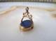 Beau Sceau Breloque De Chatelaine Xixe En Or 18 Carats 18k Matrice Lapis-lazuli
