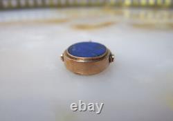 Beau sceau breloque de chatelaine XIXe en or 18 carats 18k matrice lapis-lazuli