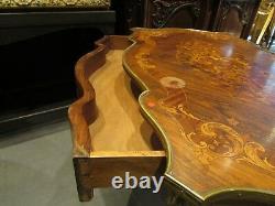 Bel ancien gureidon table bureau napoleon III bronze et marqueterie XIXe st LXV