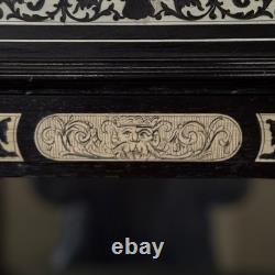 Bibliothèque XIXe Napoléon III incrustée de marqueterie décor d'arabesques L9500