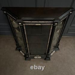 Bibliothèque XIXe Napoléon III incrustée de marqueterie décor d'arabesques L9500