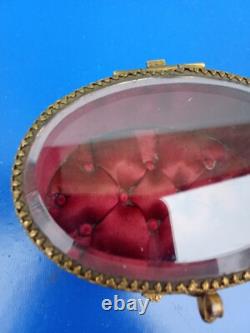Boîte A Bijoux En Bronze Doré Cloisonné Et Verre Biseauté XIXe Napoléon III