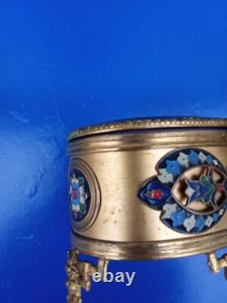 Boîte A Bijoux En Bronze Doré Cloisonné Et Verre Biseauté XIXe Napoléon III