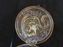 Boite BACCARAT XIX EME cristal chine japon dragon orient napoleon III email