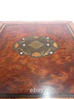 Boite Coffret bijoux Napoléon III Marqueterie Bois Précieux XIXe