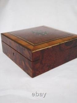 Boite Coffret bijoux Napoléon III Marqueterie Bois Précieux XIXe