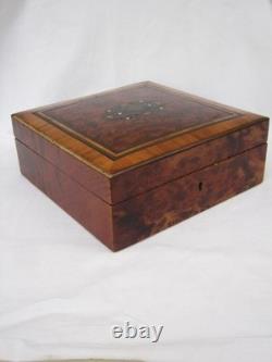 Boite Coffret bijoux Napoléon III Marqueterie Bois Précieux XIXe