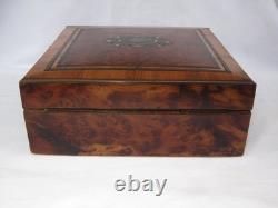 Boite Coffret bijoux Napoléon III Marqueterie Bois Précieux XIXe