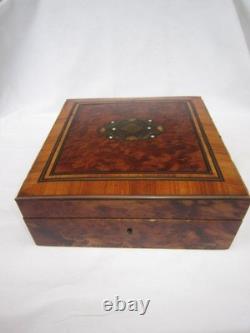Boite Coffret bijoux Napoléon III Marqueterie Bois Précieux XIXe