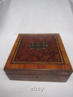 Boite Coffret bijoux Napoléon III Marqueterie Bois Précieux XIXe