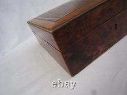 Boite Coffret bijoux Napoléon III Marqueterie Bois Précieux XIXe