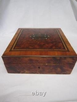 Boite Coffret bijoux Napoléon III Marqueterie Bois Précieux XIXe
