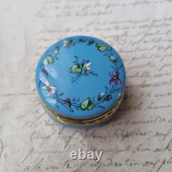 Boite Email Emaux Bleu XIXè Napoléon III French Victorian Enamel Box 19thC