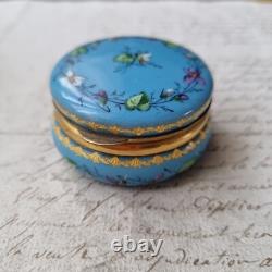 Boite Email Emaux Bleu XIXè Napoléon III French Victorian Enamel Box 19thC