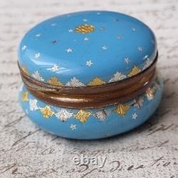 Boite Email Emaux Bleu XIXè Napoléon III French Victorian Enamel Box 19thC
