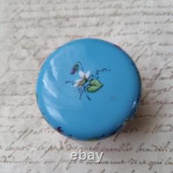 Boite Email Emaux Bleu XIXè Napoléon III French Victorian Enamel Box 19thC