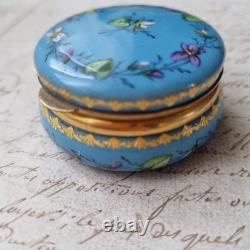 Boite Email Emaux Bleu XIXè Napoléon III French Victorian Enamel Box 19thC