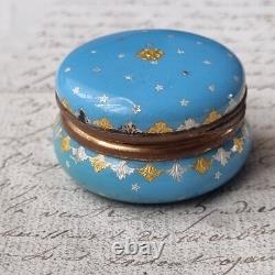 Boite Email Emaux Bleu XIXè Napoléon III French Victorian Enamel Box 19thC