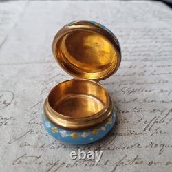 Boite Email Emaux Bleu XIXè Napoléon III French Victorian Enamel Box 19thC