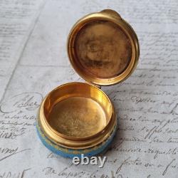 Boite Email Emaux Bleu XIXè Napoléon III French Victorian Enamel Box 19thC