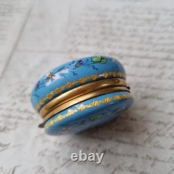 Boite Email Emaux Bleu XIXè Napoléon III French Victorian Enamel Box 19thC