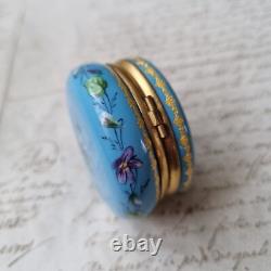 Boite Email Emaux Bleu XIXè Napoléon III French Victorian Enamel Box 19thC