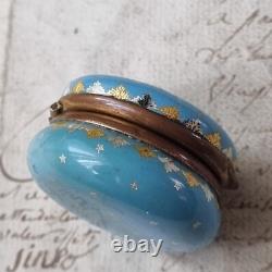 Boite Email Emaux Bleu XIXè Napoléon III French Victorian Enamel Box 19thC