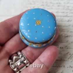 Boite Email Emaux Bleu XIXè Napoléon III French Victorian Enamel Box 19thC