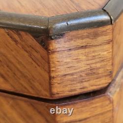 Boite à Couture Napoléon III en Marqueterie + Bobines Fil et Mètre en Nacre XIXe