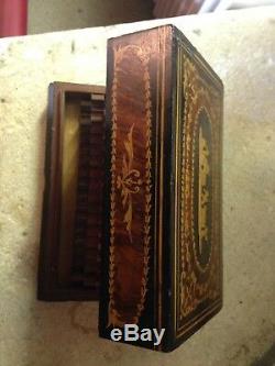 Boîte à cigarettes en bois marquetée marqueterie 1850-1870 XIXe Napoléon III