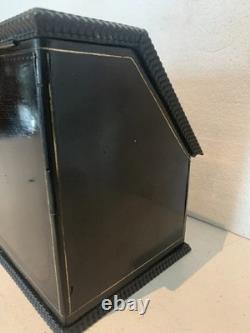 Boite a courrier Napoléon III en bois noir et marquèterie XIX siècle