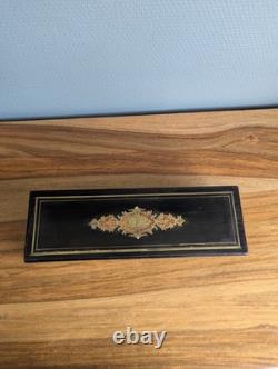 Boîte à gants Napoléon III marqueterie laiton nacre monogramme XIXe