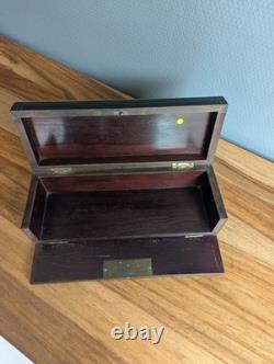 Boîte à gants Napoléon III poirier noirci monogramme CP laiton XIXe