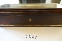 Boite a gants XIX Napoleon III palissandre et marqueterie de laiton