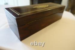 Boite a gants XIX Napoleon III palissandre et marqueterie de laiton