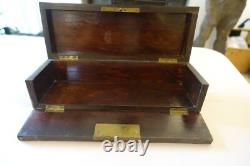 Boite a gants XIX Napoleon III palissandre et marqueterie de laiton