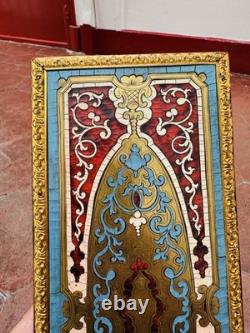 Boîte à gants marqueterie Boulle laiton doré bois noirci Napoléon III XIXè