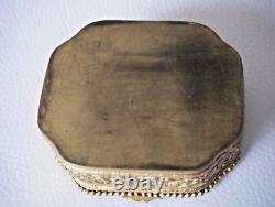 Boîte bronze ancienne XIX ou XX eme siecle coffret bijoux avec miniature