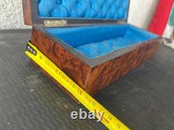 Boîte marqueterie ronce noyer bois noirci laiton Napoléon III XIXè