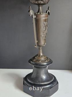 Bougeoir Chandelier XIX Napoleon III bronze Marbre Noir Pied Douche Candelabre