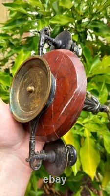 Bougeoir XIXe Napoléon III Bronze Marbre Style Néo Grec Antique Statuette