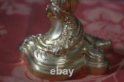 Bougeoirs bout de table Style Rocaille Louis XV Bronze Doré, XIXe Napoleon III
