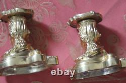 Bougeoirs bout de table Style Rocaille Louis XV Bronze Doré, XIXe Napoleon III