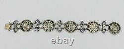 Bracelet argent massif/vermeil émaillé Napoléon III, XIXe